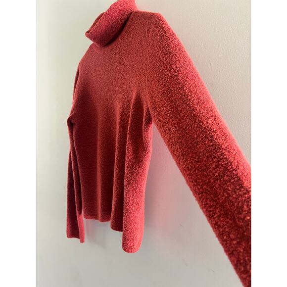 Sigrid Olsen Wool Blend Stretchy Knit Turtleneck Terracotta Size Small JL - Picture 3 of 6